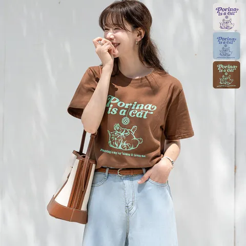 키첼 [국내생산][모던핏T] 플리나 프린팅 반팔 티셔츠