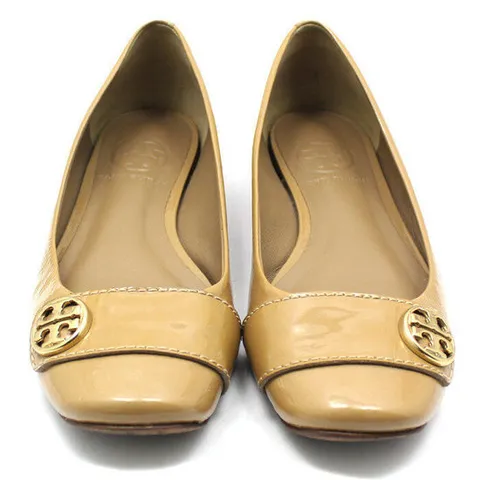 (명품) 토리버치 브라운 페이던트 금장 플랫 슈즈