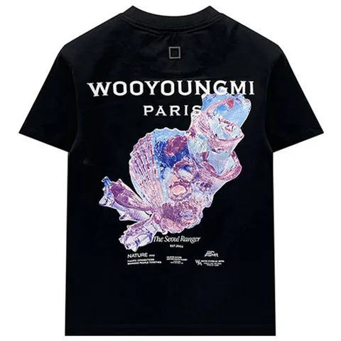 (명품) 3D 코랄 백로고 라운드 반팔 티셔츠 블랙 남