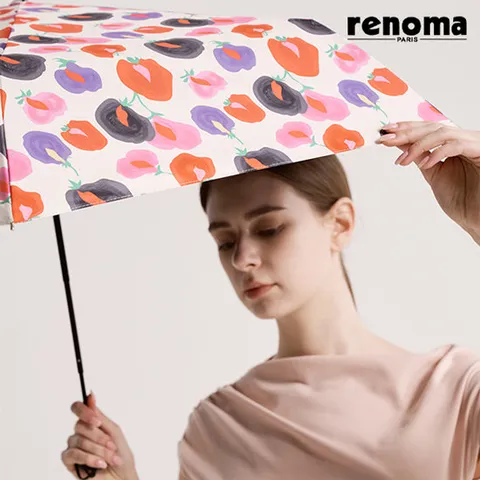 카라꽃 패턴 자외선 차단 차광율 99.9 암막 방풍 미니 경량슬림 3단 수동 양우산 (우산 겸 양산) RSL-2504