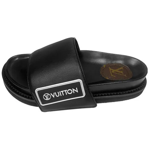 (명품) V 선셋 플랫 컴포트 뮬 샌들 블랙화이트 여성