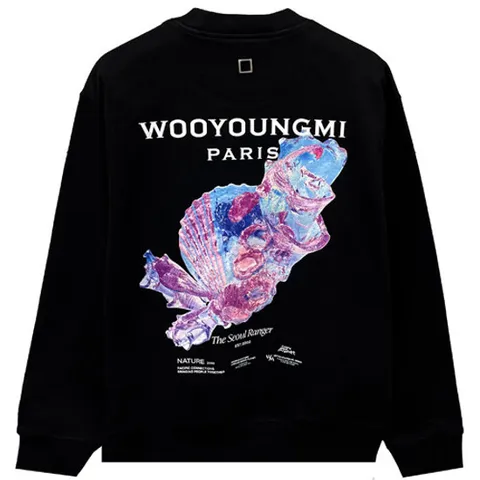 (명품) 3D 코랄 백로고 라운드 맨투맨 블랙 남성 맨