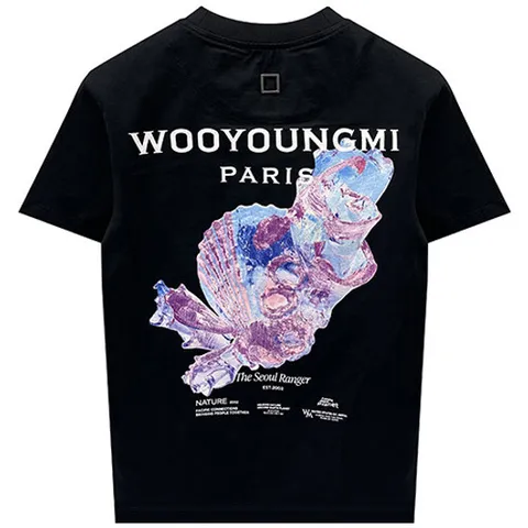 (명품) 3D 코랄 백로고 라운드 반팔 티셔츠 블랙 여