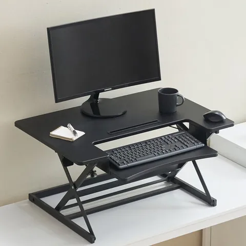 니즈 데스크탑 높이조절 컴퓨터 책상 테이블 서서 일하고 공부하는 모션데스크 스탠워크 분리형 키보드 트레이 핸드폰 태블릿 거치대 멀티 태스킹