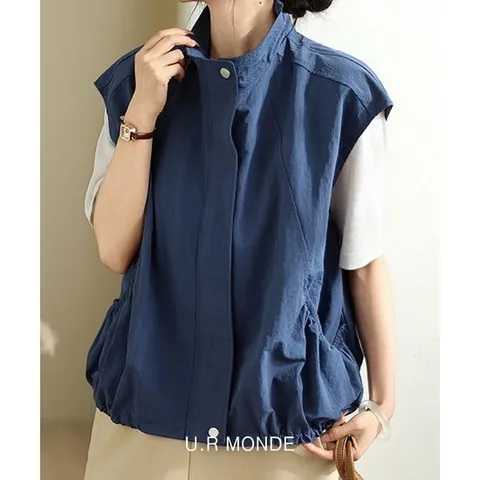 여자 바람막이 여름 조끼 등산 간절기 집업 밑단 스트링 B-CT1069