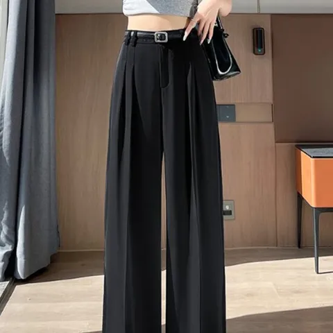 [페리엠]여름 와이드핏 출근룩 핀턱 3단기장 마누스팬츠