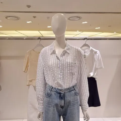 [ AK백화점 ][올리브데올리브] 시스루 셔츠형 블라우스OW5MB651