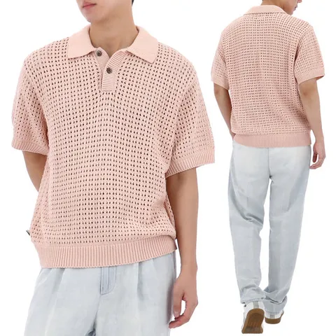 25SS 오베이 폴로 반팔 니트 151000104 PALE PINK