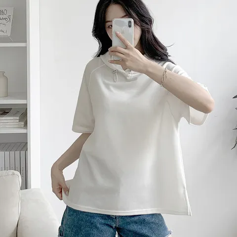 여자 스트링 후드반팔티 나그랑 양트임 여름 티셔츠