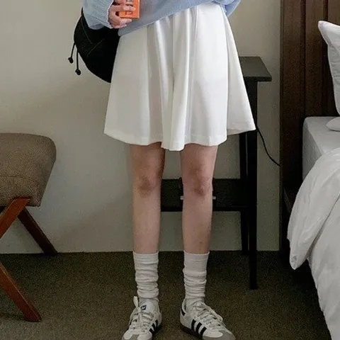 [캣츠원피스][캣츠원피스]밴딩 A라인 플레어 스판반바지