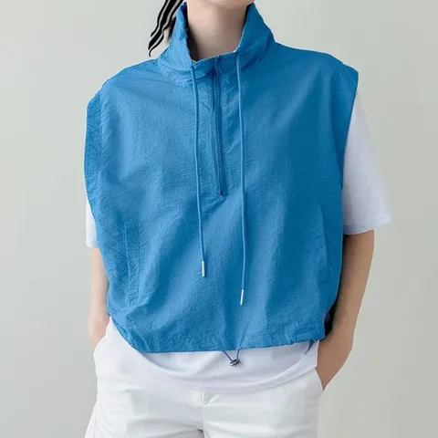 [엘투엘골프]빅사이즈 여름 여성골프조끼 여성 바람막이 반집업조끼