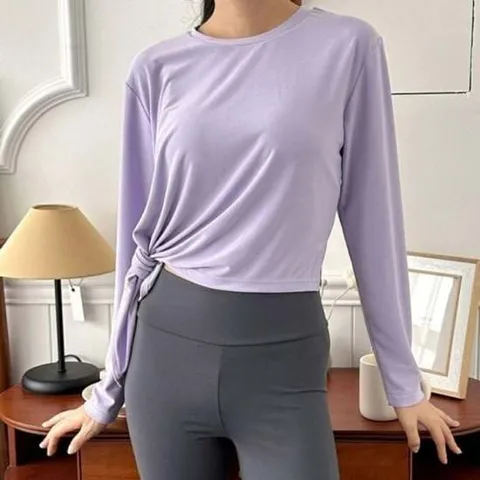 긴팔티 데일리 스포츠용 데일리 언발 여성 클래식 사선 라인