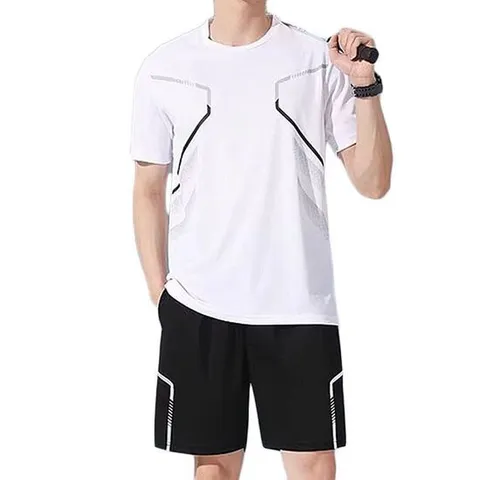[에이치플러스몰]남성 여름 반팔티 반바지 운동복 인기 트레이닝 세트