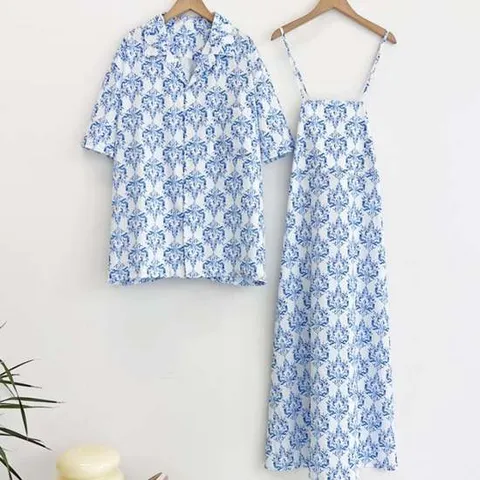 휴양지커플룩 패턴 휴양지 커플룩 남자 셔츠 여성 원피스 시밀러룩