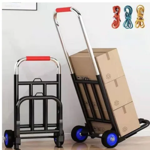 100kg거뜬 접이식카트 블루 우레탄바퀴 쇼핑카트 손수레 장바구니캐리어 장보기 구루마