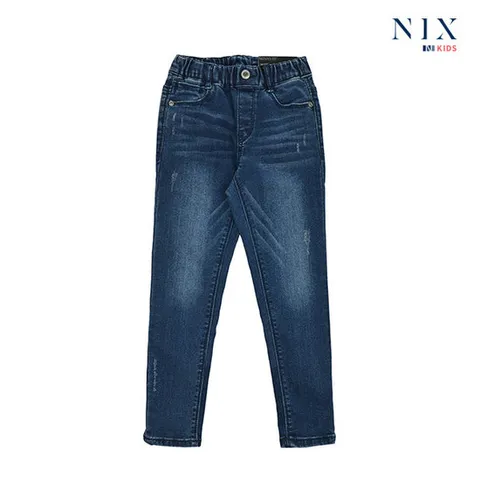 [닉스키즈][닉스키즈] 여아 M톤 패널음영 아트웍 기모 스키니 진