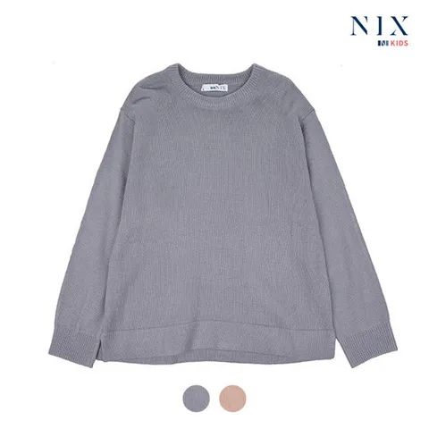 [닉스키즈][닉스키즈] 여아 플레인 조직 오버핏 라운드 풀오버