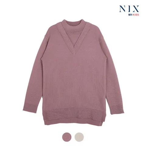 [닉스키즈][닉스키즈] 여아 12GG 반가다 레이어드 오버핏 롱 반