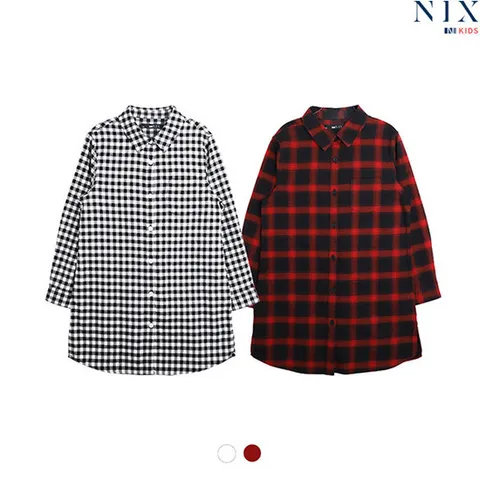 [닉스키즈][닉스키즈] 여아 체크 카라 심플 원피스_FKNFCSL951P