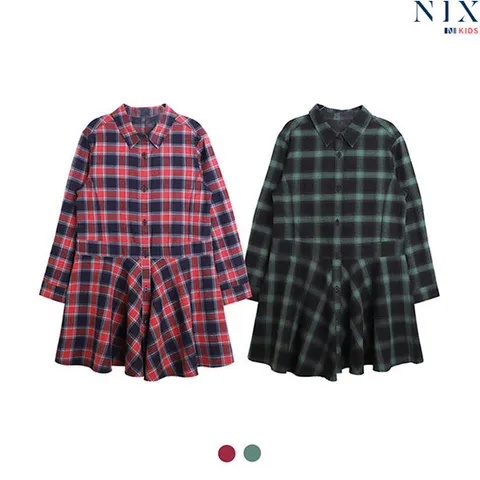 [닉스키즈][닉스키즈] 여아 허리절개 체크 원피스_FKNFCSL952P