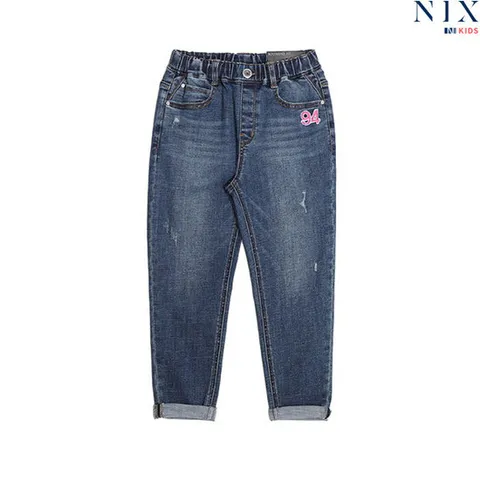 [닉스키즈][닉스키즈] 여아 M톤 워싱 와펜장식 보이프렌드_FKOFD