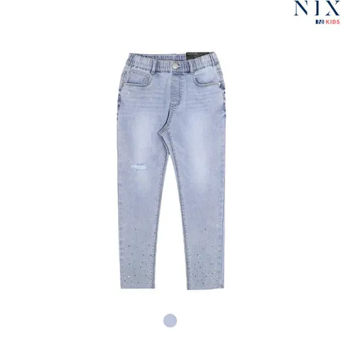 [닉스키즈][닉스키즈] 여아 ICA 구제 비즈장식 스키니_FKOSDDK92