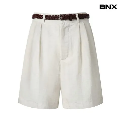 [BNX]벨티드 핀턱 숏 팬츠 (BX2PT013L0)
