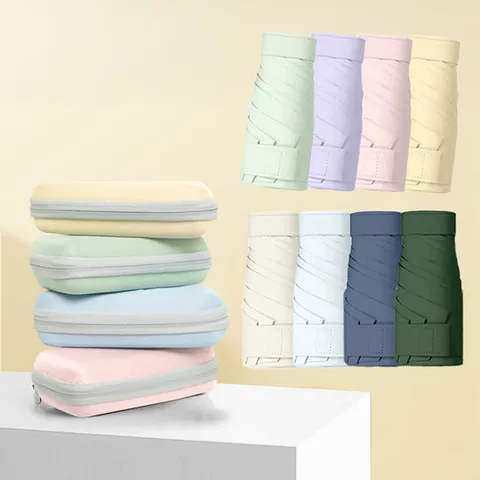 미엘 5단 경량 암막 수동 우산(파우치)