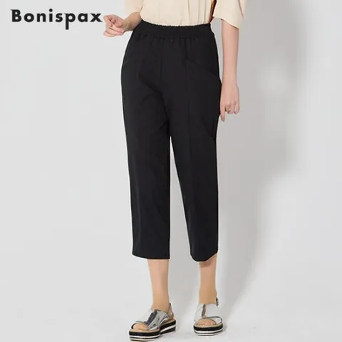 보니스팍스 썸머 절개 사선포켓 배기 팬츠