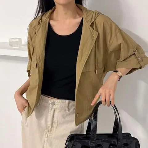 아트박스/옷자락 여성 바람막이 롤업 봄아우터 점퍼
