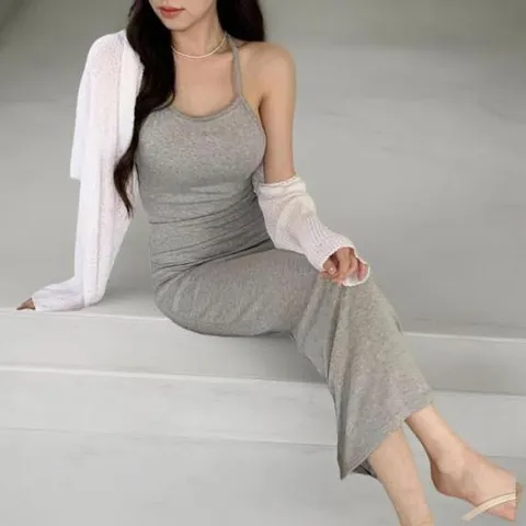 아트박스/옷자락 여자 나시 롱 슬림핏 캡내장 원피스