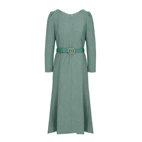 [데코][데코(DECO)] 어깨 셔링 훌 원피스 (택가격 599000원)