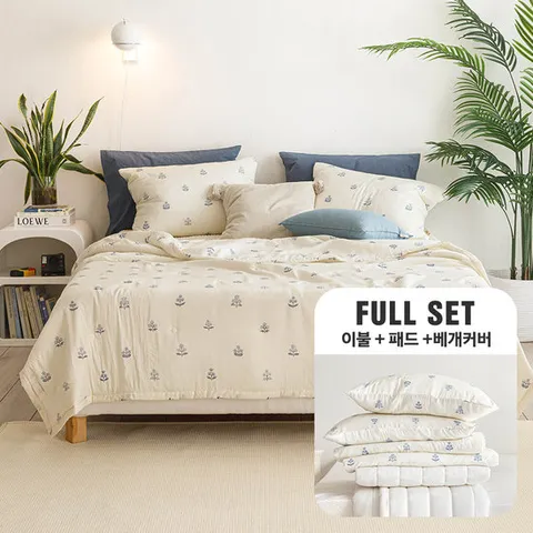 [SS풀세트/여름용]궁극의 부드러움 100% FULL SET(차렵이불+패드+베개커버) 패턴