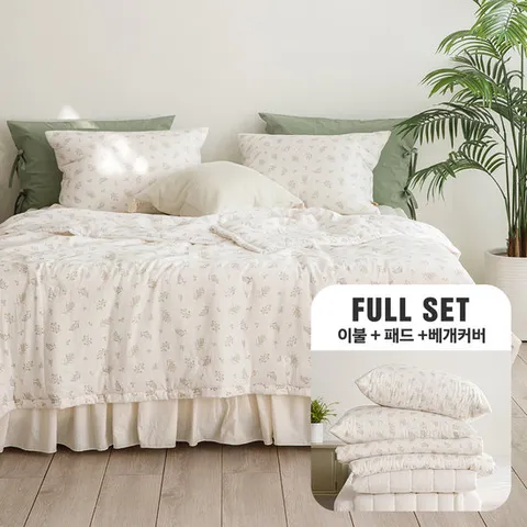 [Q풀세트/여름용]궁극의 부드러움 100% FULL SET(차렵이불+패드+베개커버) 패턴