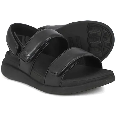 [정품] 핏플랍 여성 F-모드 고 어드저스터블 플랫폼 올 블랙 백 스트랩 샌들 (IV9-090)