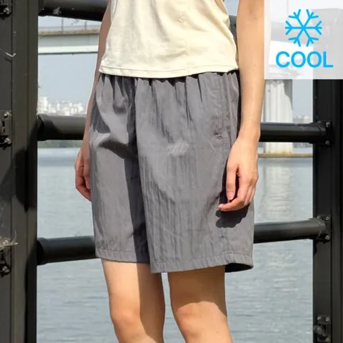 여성 바스락 밴딩팬츠 여름 운동복 반바지 휴가룩 쿨나일론