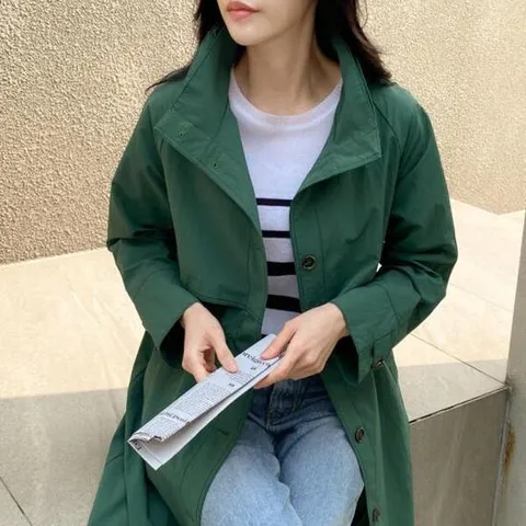 아트박스/옷자락 여자 봄 여름 아우터 허리 코튼 코트