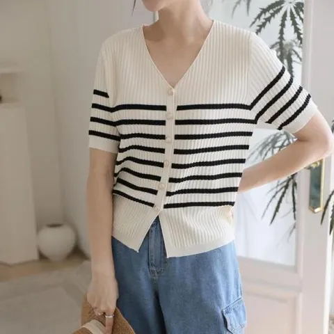 아트박스/옷자락 여자 여름 비스코스 단가라 골지 가디건