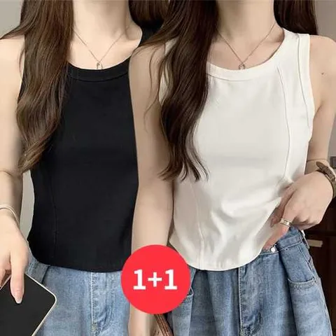 나바바 / NT2509 여성 1 + 1 심플 베이직 민소매 나시티