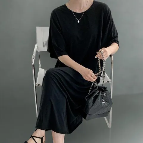 [옷자락]여성 날개소매 반팔 빅사이즈 찰랑핏 임신부 여름 롱드