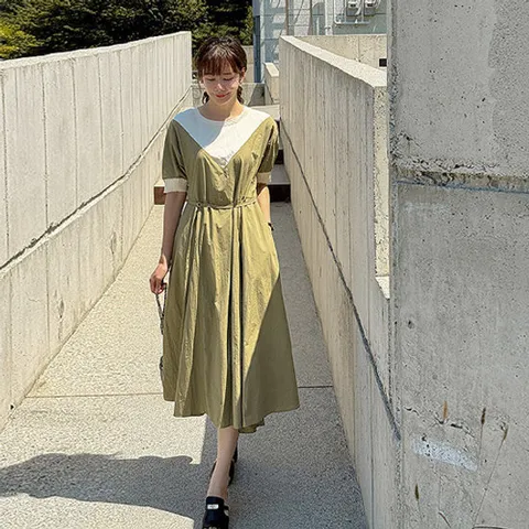 [조아맘] 바스락 V라인 원피스