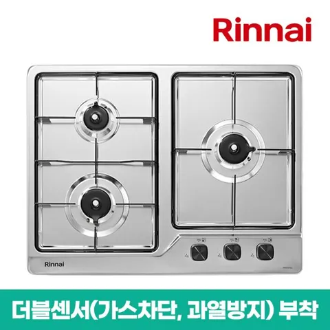 린나이 빌트인 3구 스테인레스 가스쿡탑 INBS641DJ