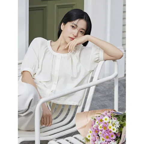 [ AK백화점 ][폴햄] 여 반팔 퍼프 블라우스 PHF2WC2176