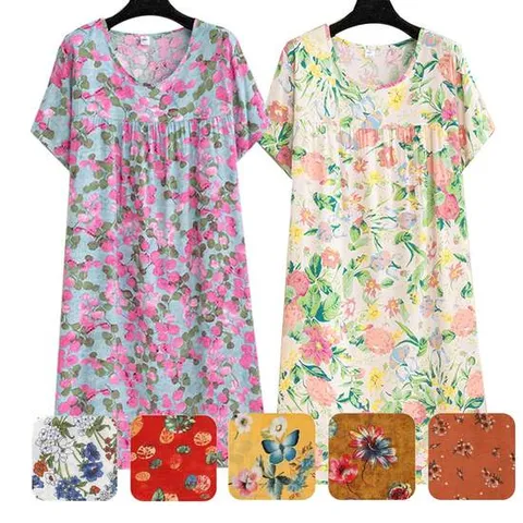 마마로 아사면 반팔원피스 여름 빅사이즈 여성 레이온 홈웨어 원피스