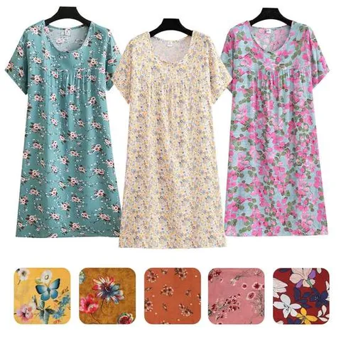 2장세트 마마로 아사면 반팔원피스 여름 빅사이즈 여성 레이온 홈웨어 원피스