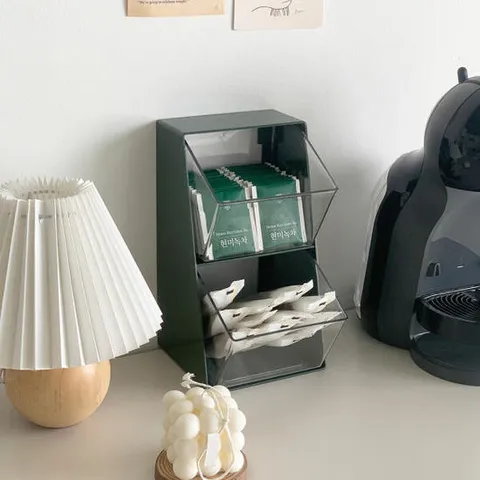 아트박스/서울리빙 코시나 캡슐 커피 티백 서랍 정리함 (그린)