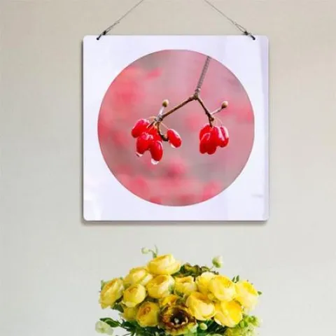 아트박스/꾸밈 nu183-행잉액자_빨간산수유(사각원형)