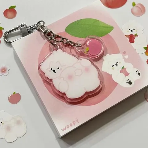 아트박스/우피 [우피] 피치 슈밍 복숭아 에폭시 키링