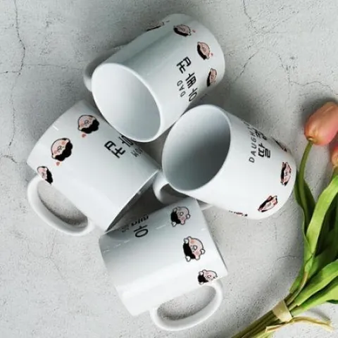 아트박스/꾸밈 ga924-디자인머그컵4p-아이콘엄빠아딸컵