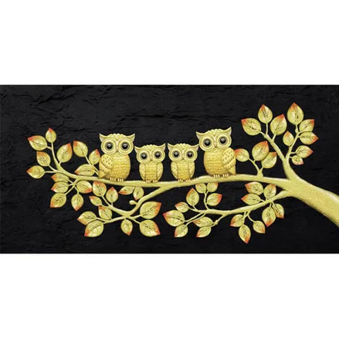 아트박스/퍼즐사랑 돈나무 부엉이 가족 (3D)(원형) 보석십자수 3